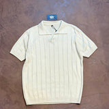 CAMISETA POLO CANELADA - BEGE