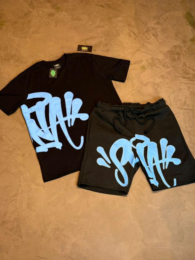 CONJUNTO SYNA CAMISETA - PRETO/AZUL