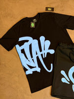 CONJUNTO SYNA CAMISETA - PRETO/AZUL