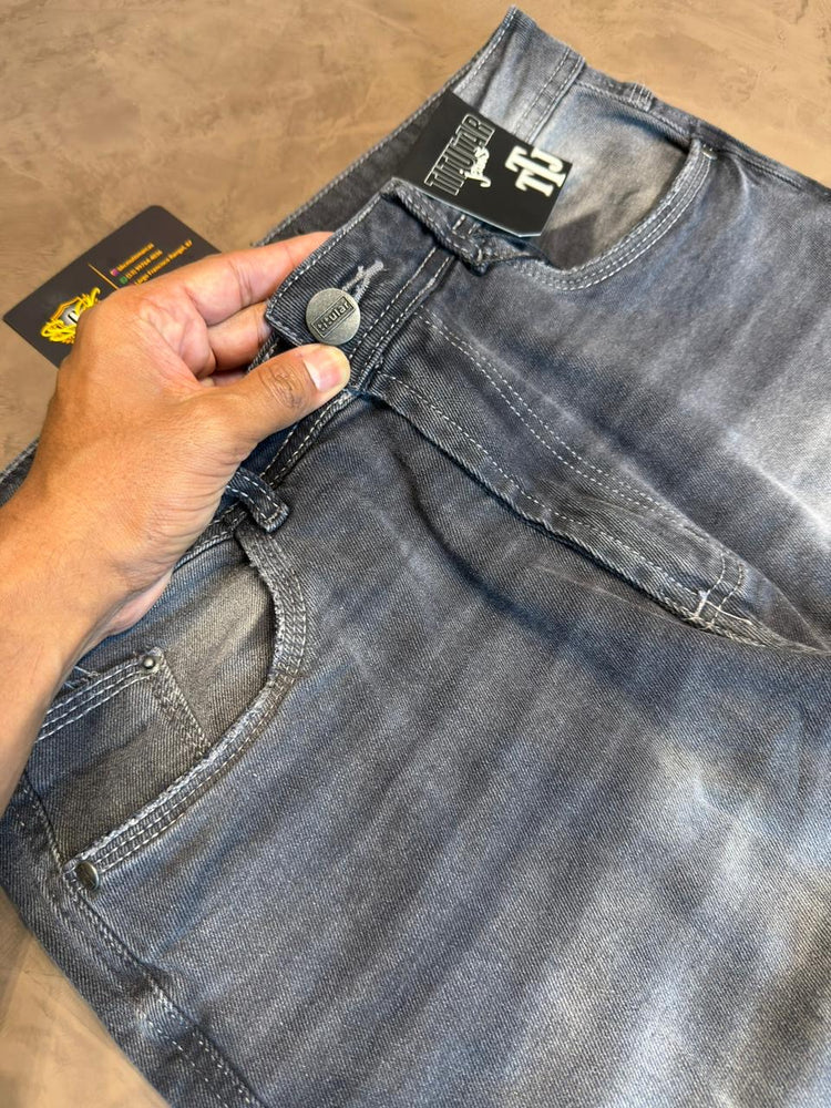 Calça Jogador Titular Jeans - Cinza