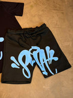 CONJUNTO SYNA CAMISETA - PRETO/AZUL