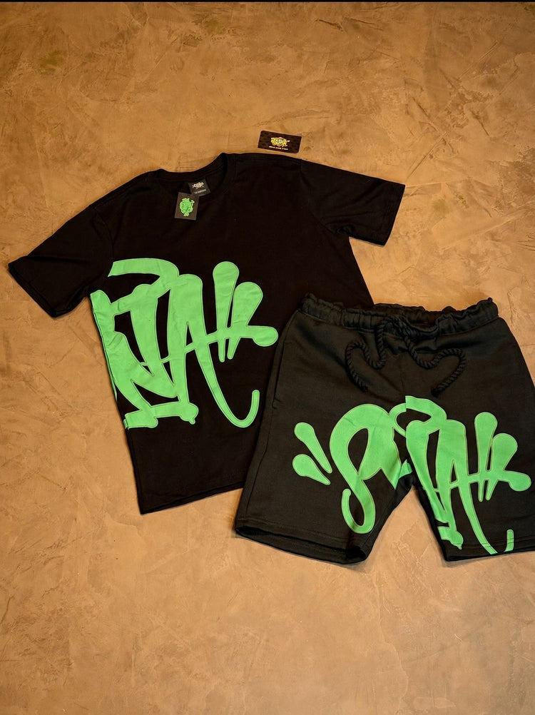 CONJUNTO SYNA CAMISETA PRETO/VERDE
