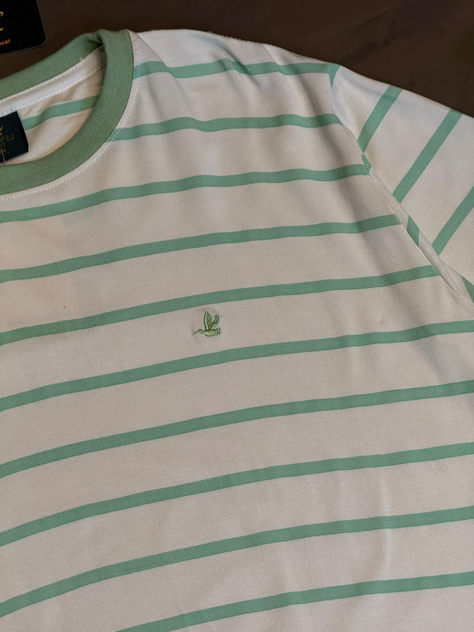 CAMISETA LISTRADA BROOKS - VERDE E BRANCO