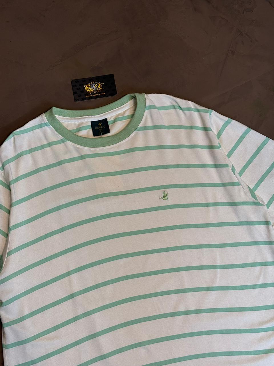 CAMISETA LISTRADA BROOKS - VERDE E BRANCO