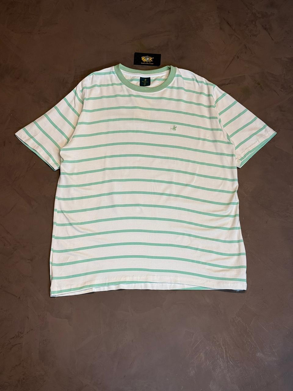 CAMISETA LISTRADA BROOKS - VERDE E BRANCO