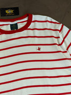 CAMISETA LISTRADA BROOKS - VERMELHO E BRANCO
