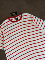 CAMISETA LISTRADA BROOKS - VERMELHO E BRANCO