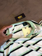 CAMISETA LISTRADA BROOKS - VERDE ESCURO E BRANCO