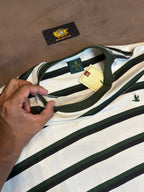 CAMISETA LISTRADA BROOKS - VERDE MILITAR E BRANCO