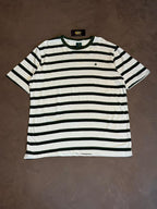 CAMISETA LISTRADA BROOKS - VERDE MILITAR E BRANCO