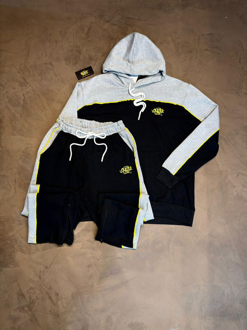 CONJUNTO MOLETOM $YNA - CINZA E PRETO