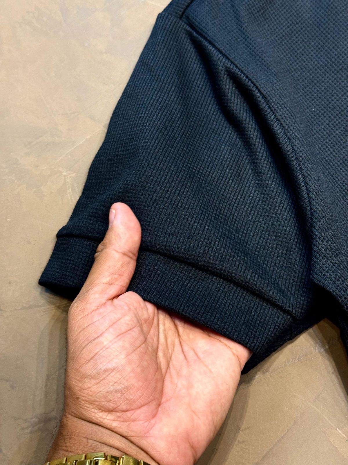 CAMISETA POLO MALHA TRANÇADA ITALIANA - PRETO