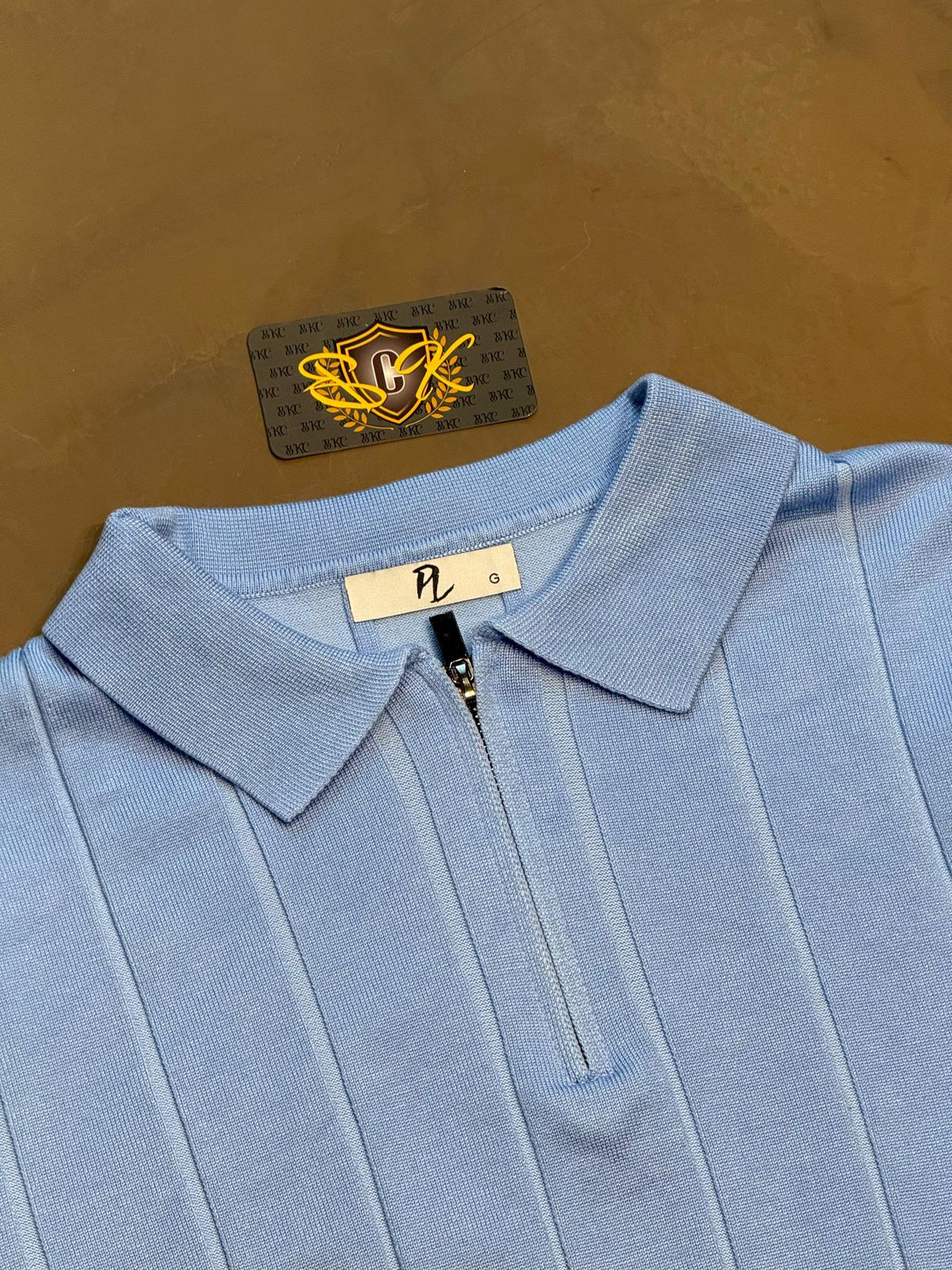 POLO MANGA LONGA C/ZÍPER - AZUL BEBÊ