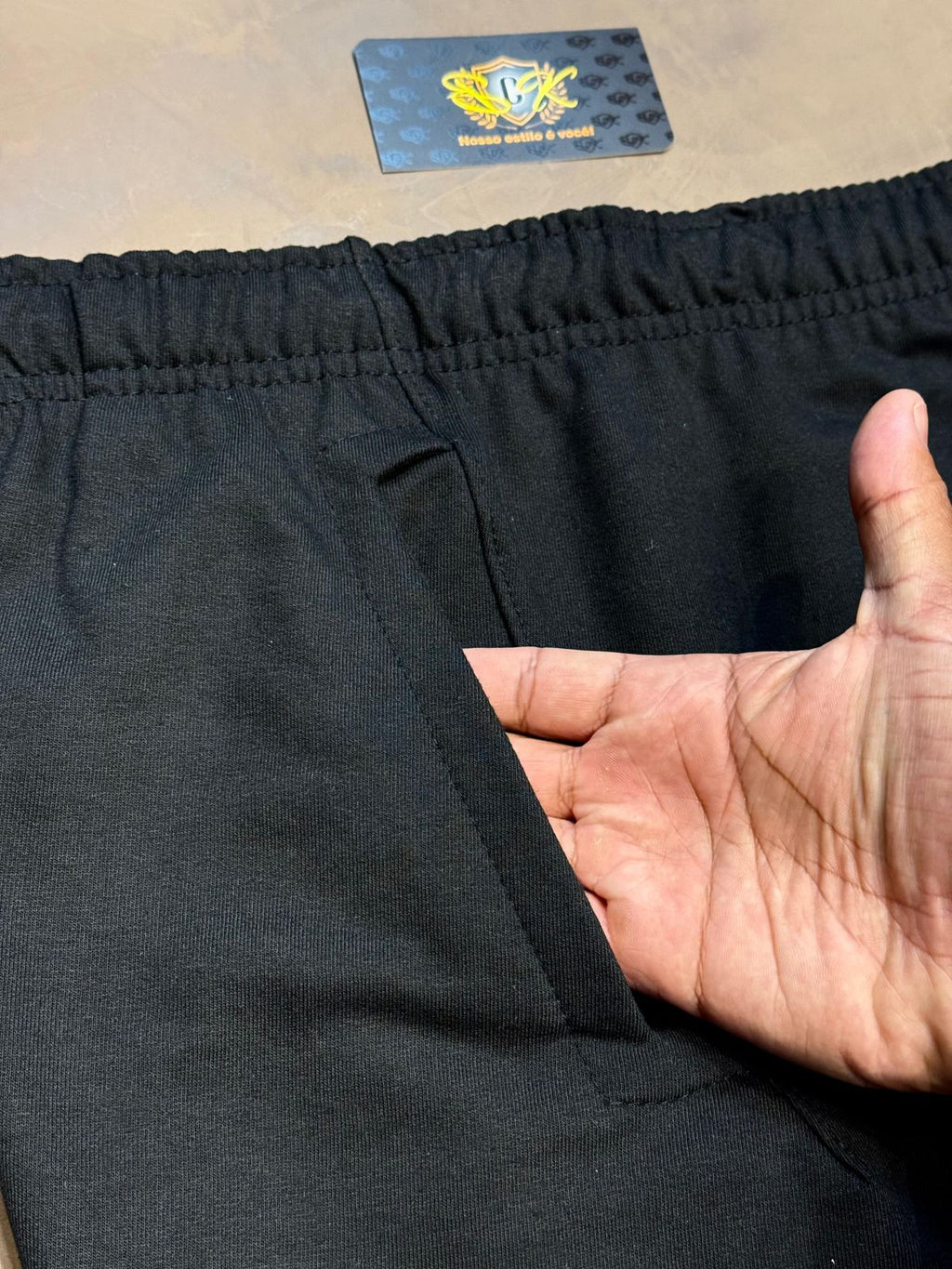 BERMUDA MOLETOM NK ICON - PRETO
