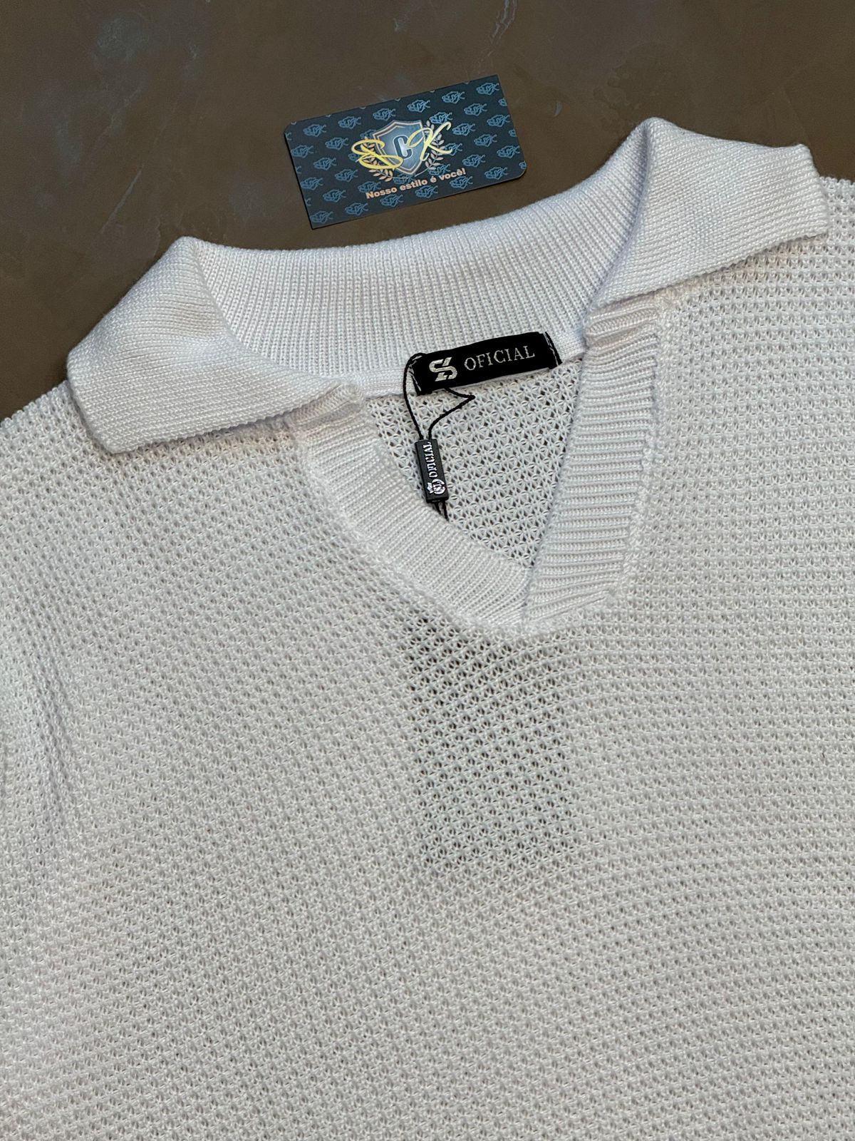 POLO TRICOT COSTURA ITALIANA - BRANCA