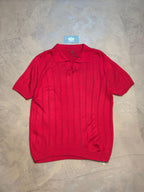 CAMISETA POLO CANELADA - VERMELHO