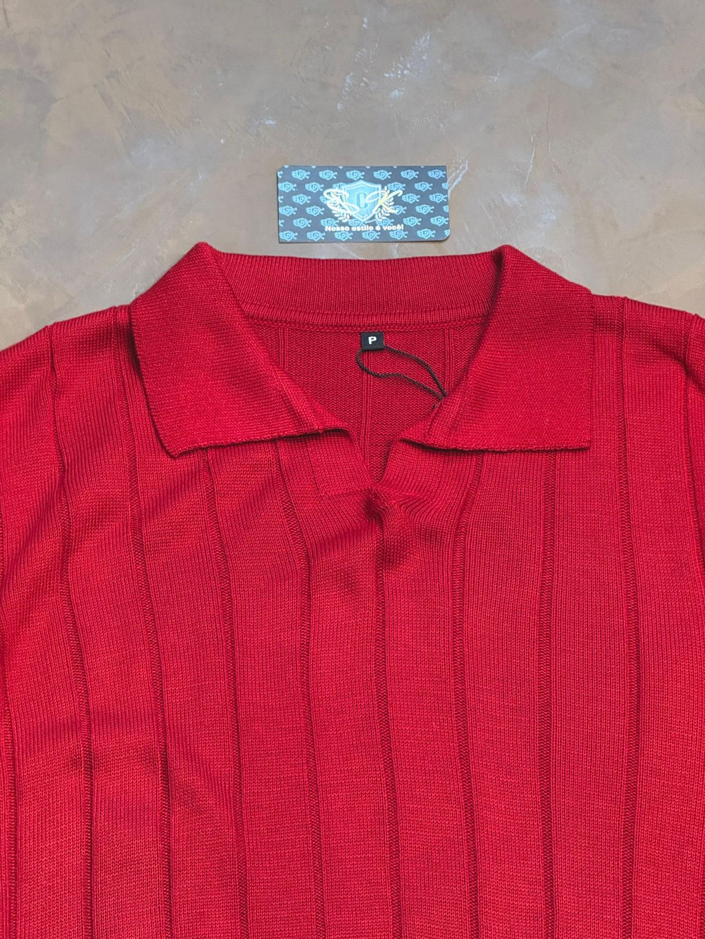 CAMISETA POLO CANELADA - VERMELHO