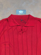 CAMISETA POLO CANELADA - VERMELHO