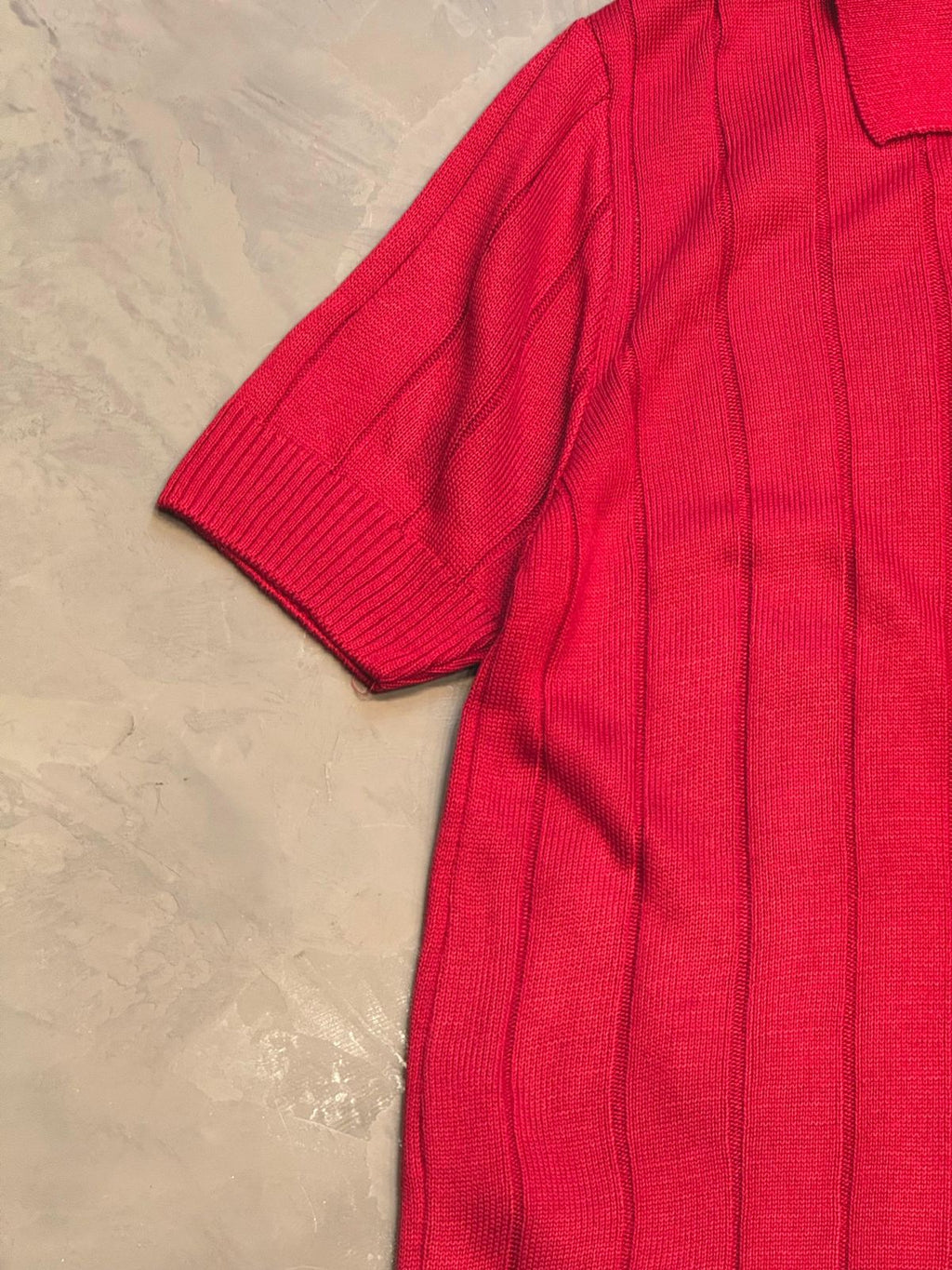 CAMISETA POLO CANELADA - VERMELHO