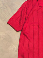 CAMISETA POLO CANELADA - VERMELHO