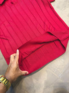 CAMISETA POLO CANELADA - VERMELHO