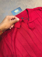 CAMISETA POLO CANELADA - VERMELHO