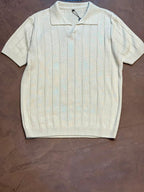 CAMISETA POLO CANELADA - BEGE
