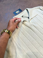 CAMISETA POLO CANELADA - BEGE