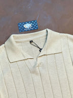 CAMISETA POLO CANELADA - BEGE