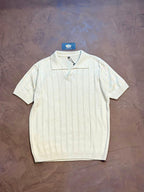 CAMISETA POLO CANELADA - BEGE
