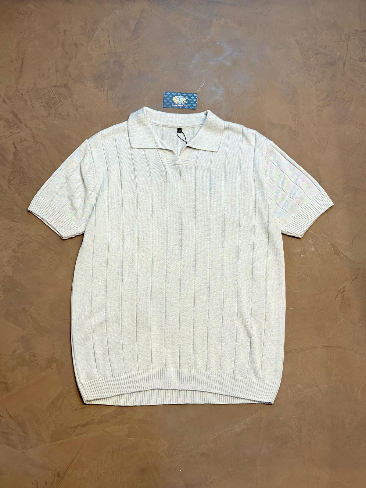 CAMISETA POLO CANELADA - CINZA