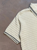 POLO TRICOT COSTURA ITALIANA - BEGE