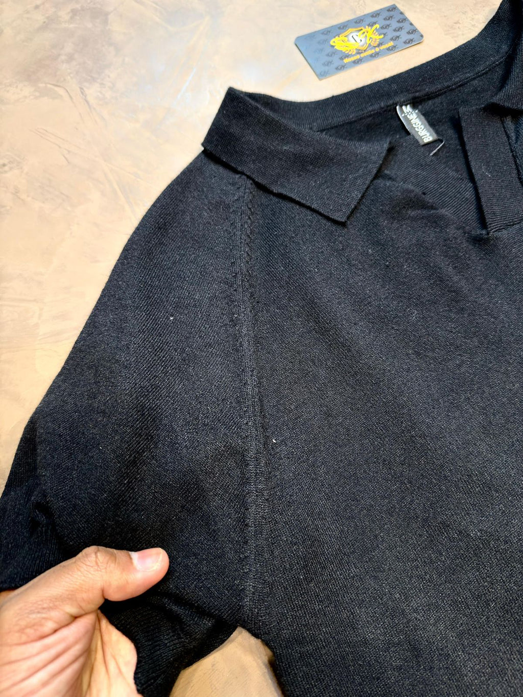 POLO TRICOT COSTURA ITALIANA - PRETA