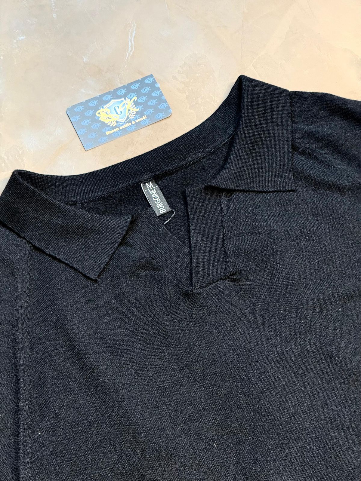 POLO TRICOT COSTURA ITALIANA - PRETA