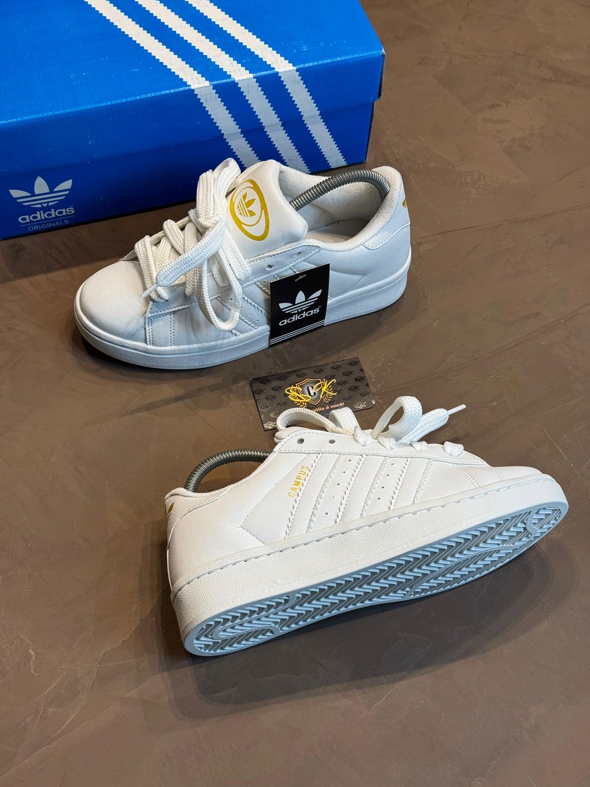 TÊNIS ADDS CAMPUS GOLD - BRANCO E DOURADO