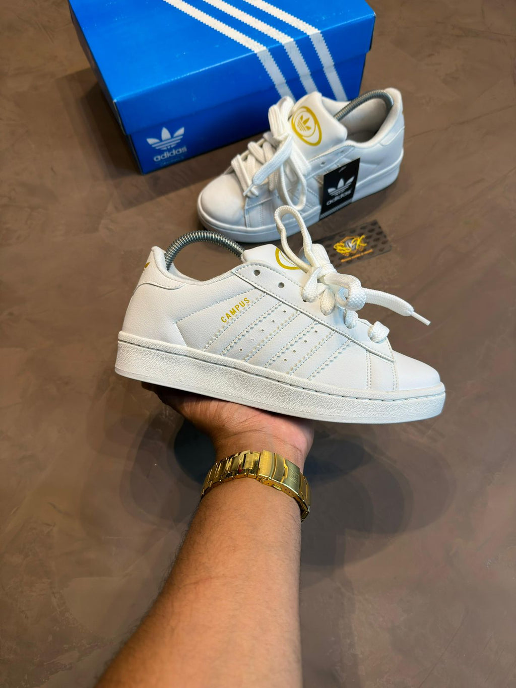 TÊNIS ADDS CAMPUS GOLD - BRANCO E DOURADO
