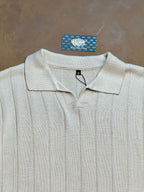 CAMISETA POLO CANELADA - CINZA