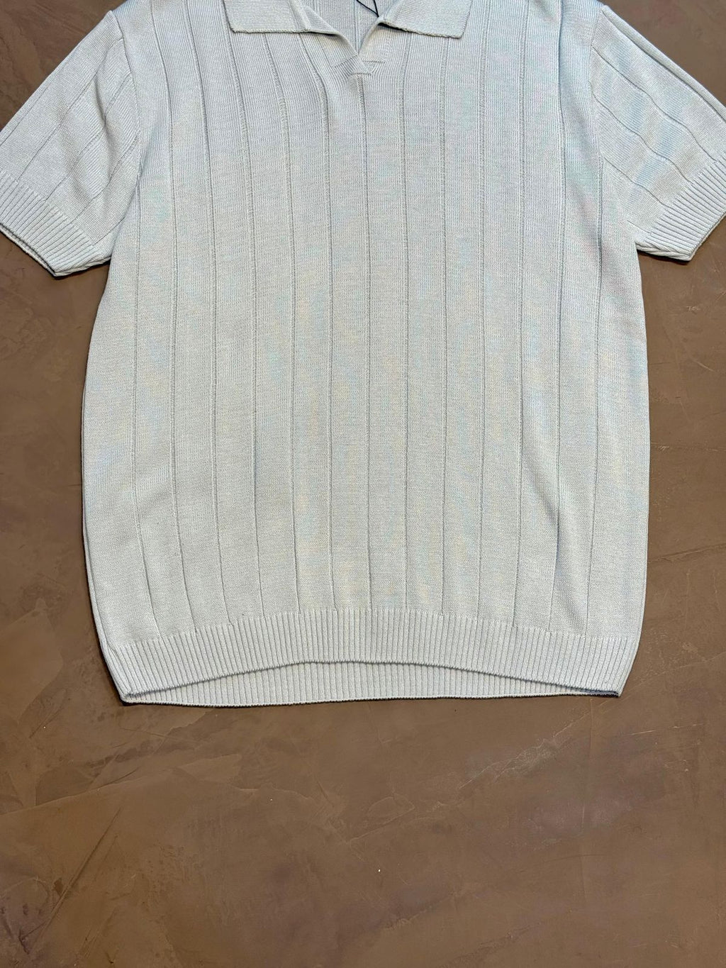 CAMISETA POLO CANELADA - CINZA